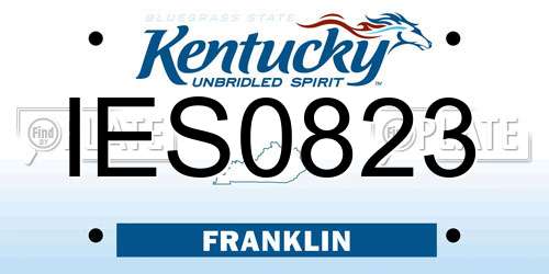 IES0823 Kentucky License Plate