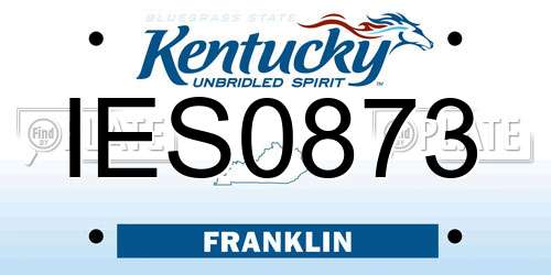 IES0873 Kentucky License Plate
