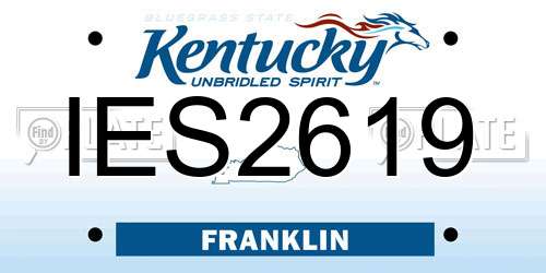 IES2619 Kentucky License Plate
