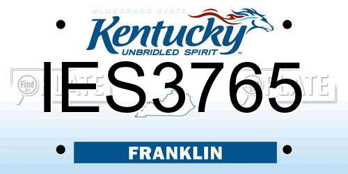 IES3765 Kentucky License Plate