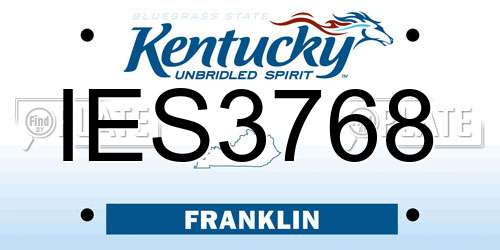IES3768 Kentucky License Plate