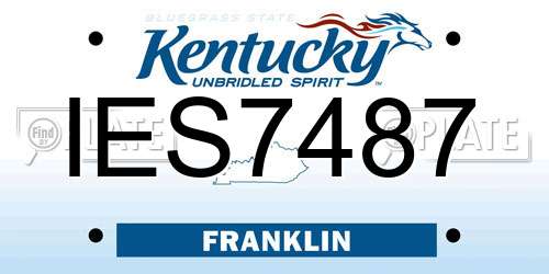 IES7487 Kentucky License Plate