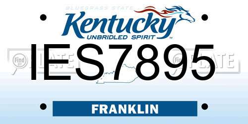 IES7895 Kentucky License Plate