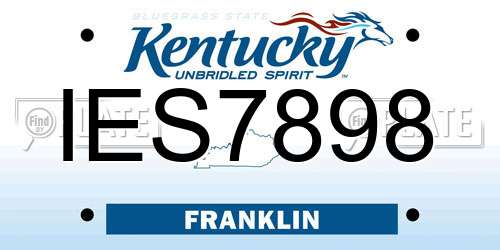 IES7898 Kentucky License Plate