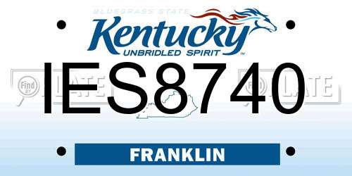 IES8740 Kentucky License Plate