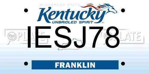 IESJ78 Kentucky License Plate