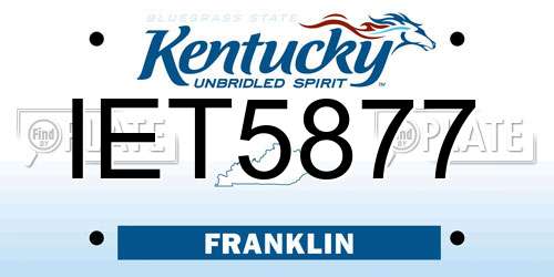 IET5877 Kentucky License Plate