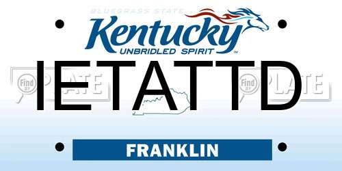 IETATTD Kentucky License Plate