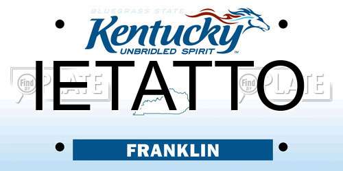 IETATTO Kentucky License Plate