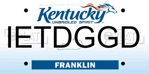 IETDGGD Kentucky License Plate