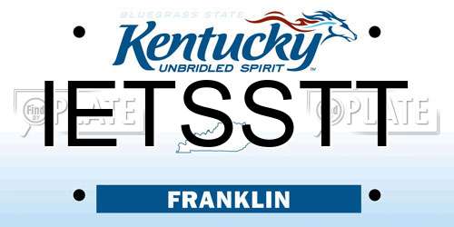 IETSSTT Kentucky License Plate