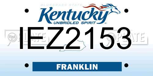 IEZ2153 Kentucky License Plate