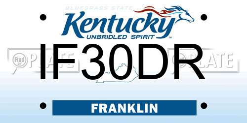 IF30DR Kentucky License Plate