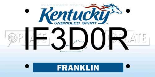 IF3D0R Kentucky License Plate