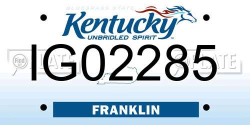 IG02285 Kentucky License Plate