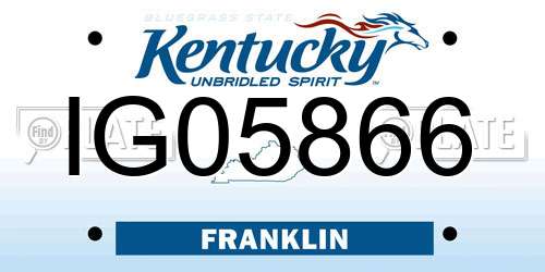 IG05866 Kentucky License Plate
