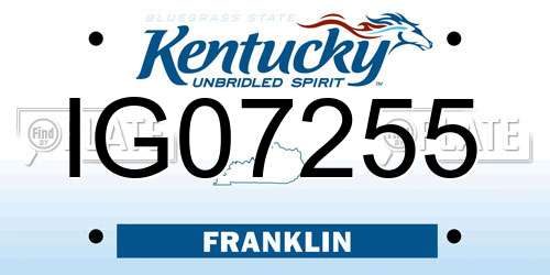 IG07255 Kentucky License Plate
