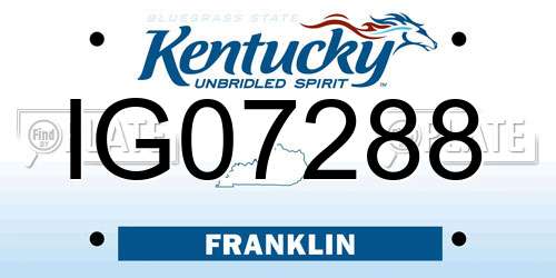 IG07288 Kentucky License Plate
