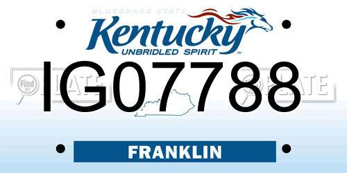 IG07788 Kentucky License Plate