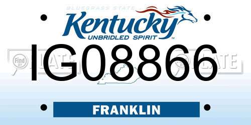 IG08866 Kentucky License Plate