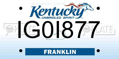 IG0I877 Kentucky License Plate