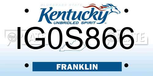IG0S866 Kentucky License Plate