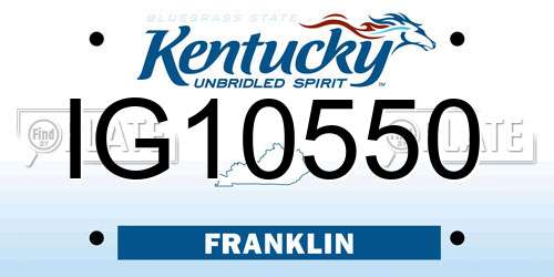 IG10550 Kentucky License Plate