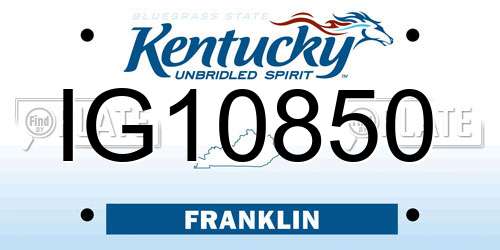 IG10850 Kentucky License Plate