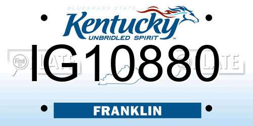 IG10880 Kentucky License Plate