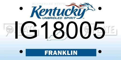 IG18005 Kentucky License Plate