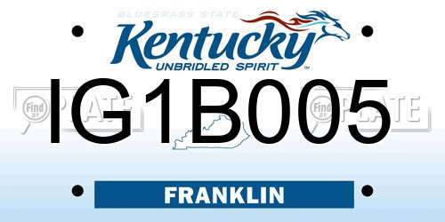 IG1B005 Kentucky License Plate