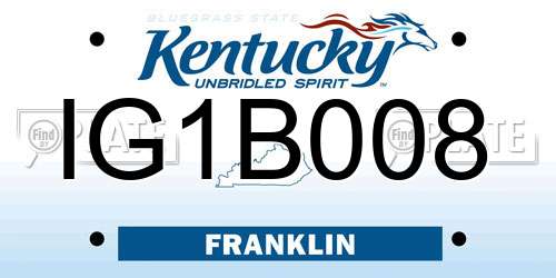 IG1B008 Kentucky License Plate