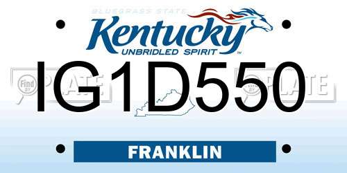 IG1D550 Kentucky License Plate