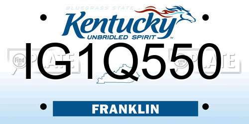 IG1Q550 Kentucky License Plate