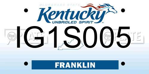 IG1S005 Kentucky License Plate