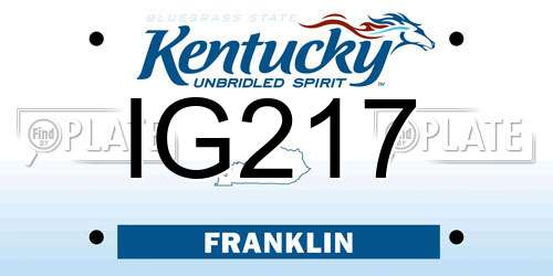 IG217 Kentucky License Plate