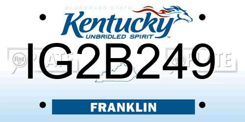 IG2B249 Kentucky License Plate