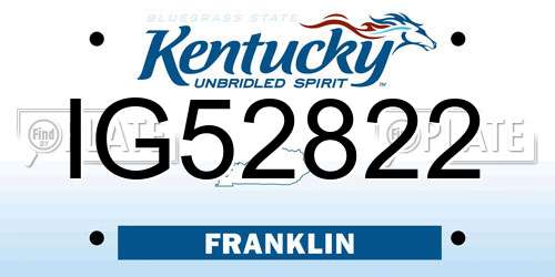 IG52822 Kentucky License Plate