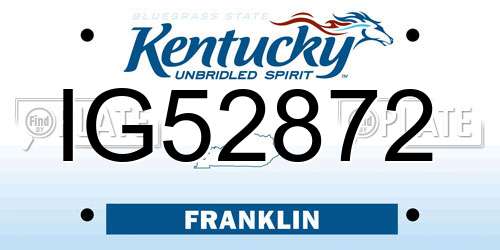 IG52872 Kentucky License Plate