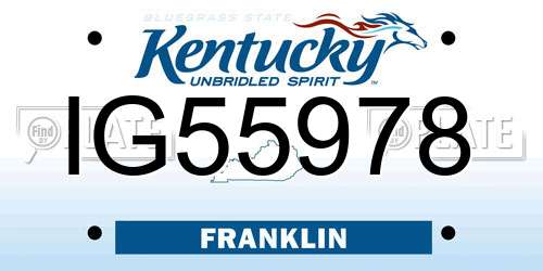 IG55978 Kentucky License Plate