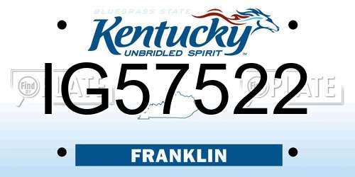 IG57522 Kentucky License Plate