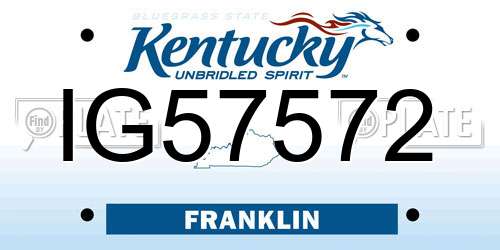 IG57572 Kentucky License Plate
