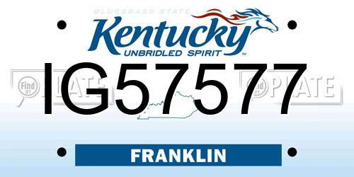 IG57577 Kentucky License Plate