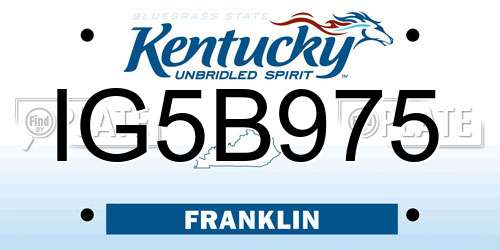 IG5B975 Kentucky License Plate
