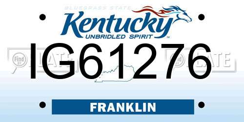 IG61276 Kentucky License Plate