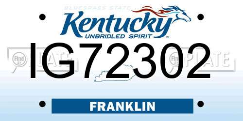 IG72302 Kentucky License Plate