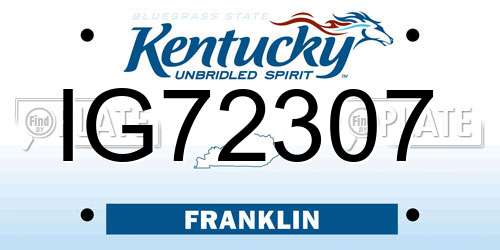 IG72307 Kentucky License Plate