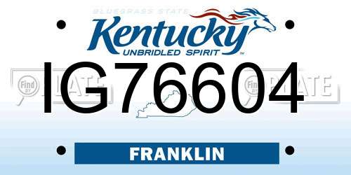 IG76604 Kentucky License Plate