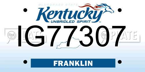 IG77307 Kentucky License Plate