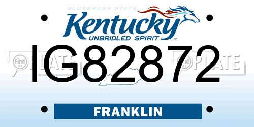 IG82872 Kentucky License Plate